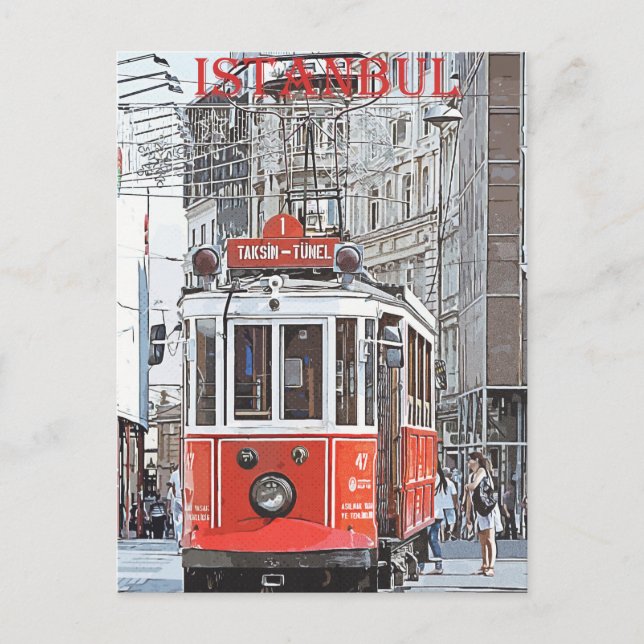 Vintage travel poster - Istanbul, Türkei Postkarte (Vorderseite)