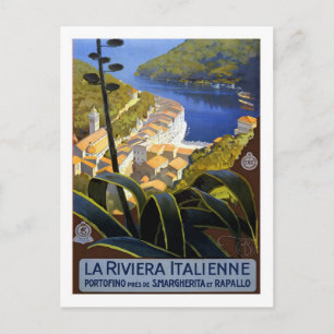 Vintage Travel Poster, Italienische Riviera Postkarte