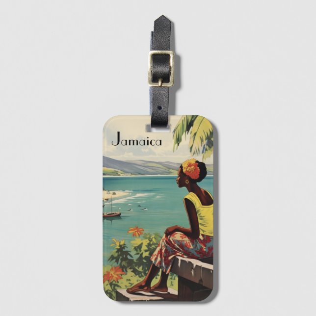 Vintage Travel Poster Jamaikanerin Gepäckanhänger (Vorderseite Vertikal)