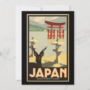 Vintage Travel Poster Japan Painting Arts Feiertagskarte