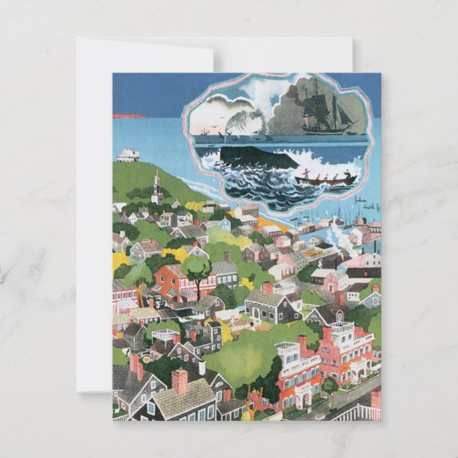 Vintage Travel Poster, Karte Nantucket Island, MA (Vorderseite)