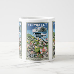 Vintage Travel Poster, Karte Nantucket Island, MA Jumbo-Tasse