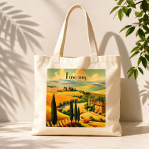 Vintage Travel Poster Landschaft der Toskana