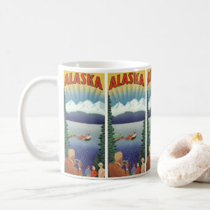 Vintage Travel Poster, Landschaftliche Alaska Land Kaffeetasse