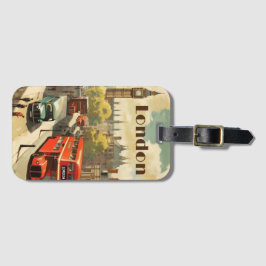 Vintage Travel Poster London City Centre Gepäckanhänger