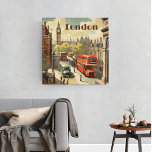Vintage Travel Poster London City Centre Leinwanddruck<br><div class="desc">Vintage Travel Poster des Londoner City Centre mit seinen roten Doppeldeckerbussen und Big Ben im Hintergrund</div>