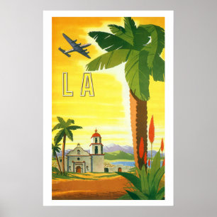 Vintage Travel Poster, Los Angeles, Kalifornien Poster