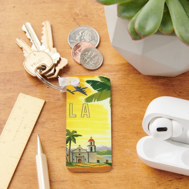 Vintage Travel Poster, Los Angeles, Kalifornien Schlüsselanhänger (Schreibtisch)