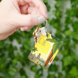 Vintage Travel Poster, Los Angeles, Kalifornien Schlüsselanhänger