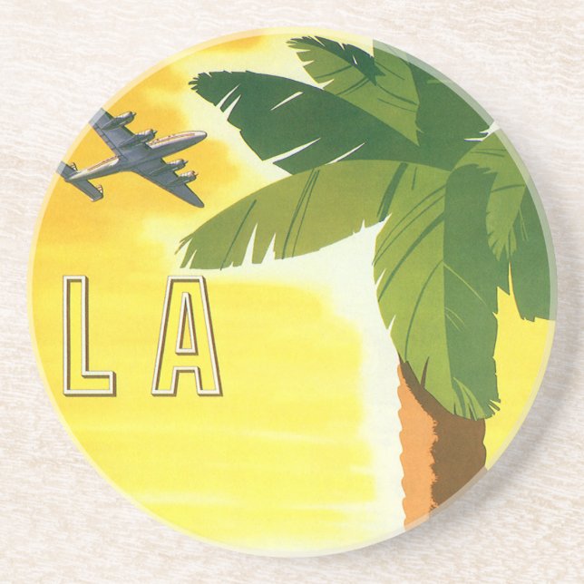 Vintage Travel Poster, Los Angeles, Kalifornien Untersetzer (Vorne)