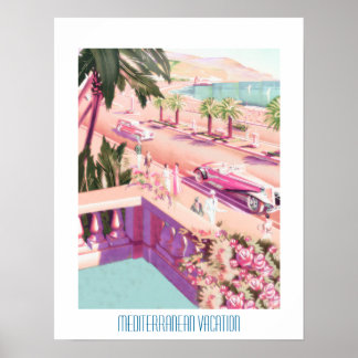 Vintage Travel Poster Mediterrane Ferien