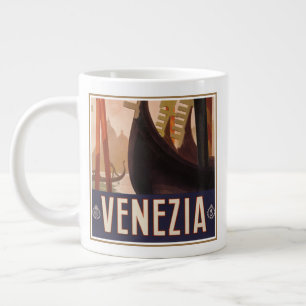 Vintage Travel Poster mit einem Kanal in Venedig Jumbo-Tasse