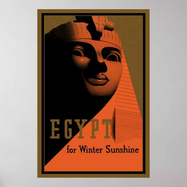 Vintage Travel Poster mit Sphinx, Ägypten, Afrika (Vorne)