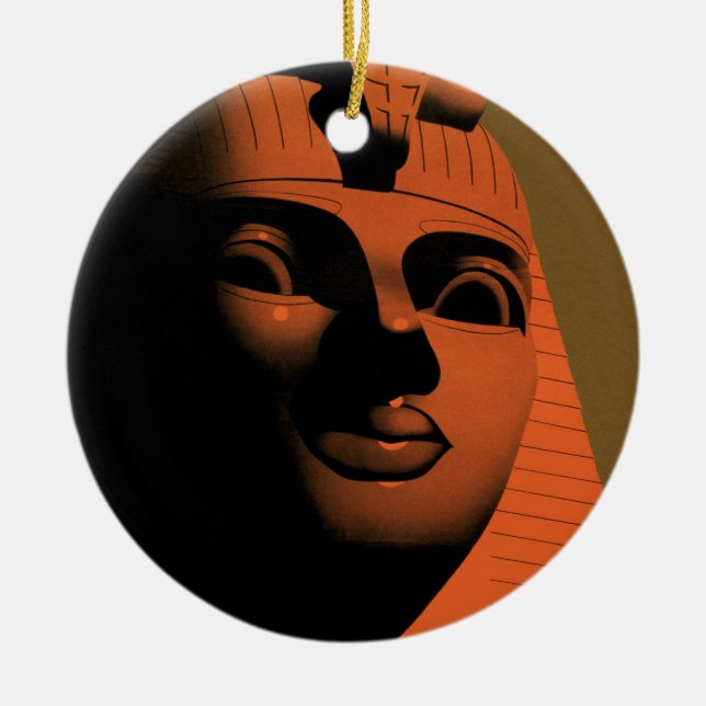 Vintage Travel Poster mit Sphinx, Ägypten, Afrika Keramikornament (Vorne)