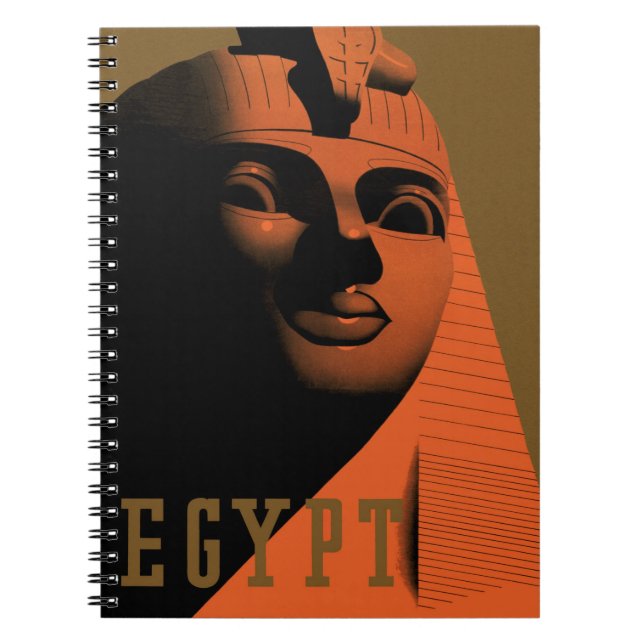 Vintage Travel Poster mit Sphinx, Ägypten, Afrika Notizblock (Vorderseite)