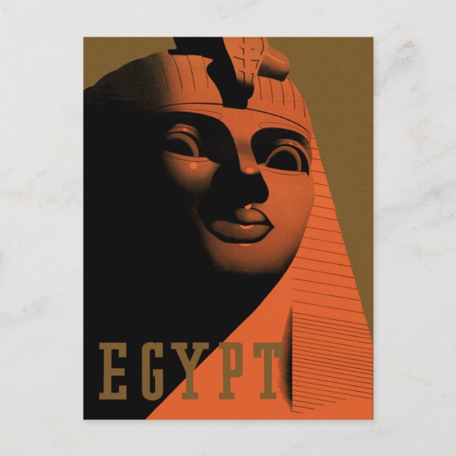 Vintage Travel Poster mit Sphinx, Ägypten, Afrika Postkarte (Vorderseite)