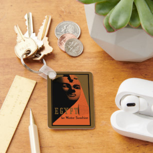 Vintage Travel Poster mit Sphinx, Ägypten, Afrika Schlüsselanhänger