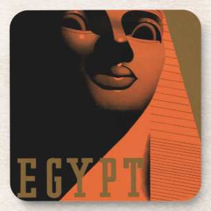Vintage Travel Poster mit Sphinx, Ägypten, Afrika Untersetzer