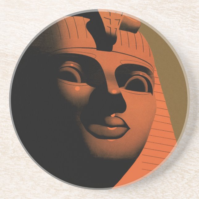 Vintage Travel Poster mit Sphinx, Ägypten, Afrika Untersetzer (Vorne)