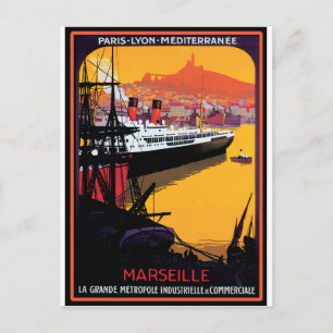 Vintage Travel Poster: Mittelmeerraum Postkarte