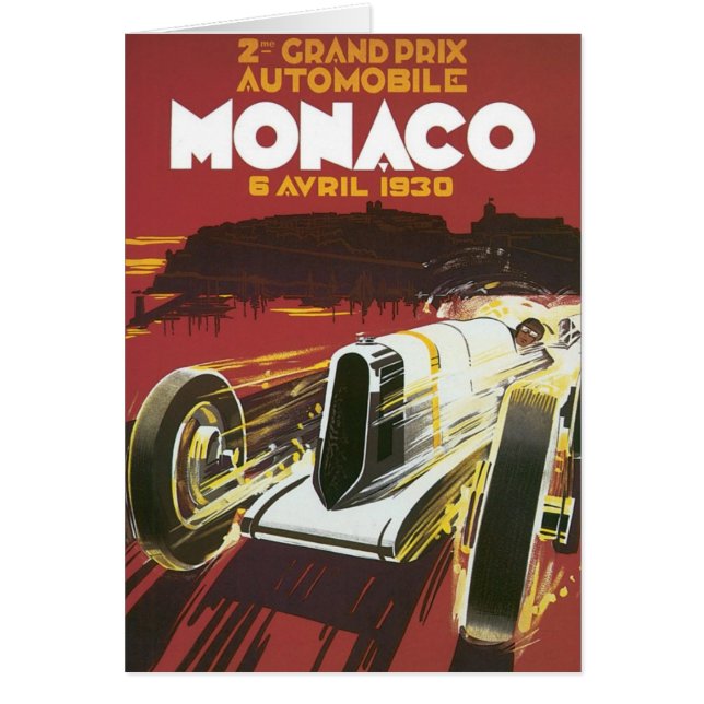 Vintage Travel Poster, Monaco Grand Prix Auto Race (Vorne)