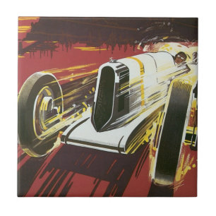 Vintage Travel Poster, Monaco Grand Prix Auto Race Fliese