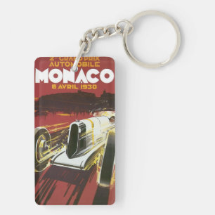 Vintage Travel Poster, Monaco Grand Prix Auto Race Schlüsselanhänger