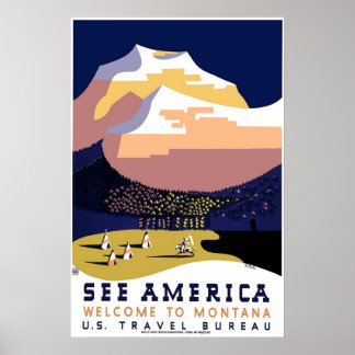 Vintage Travel Poster Montana