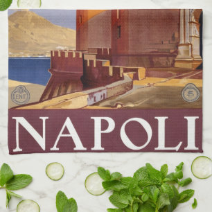 Vintage Travel Poster, Napoli, Castel Nuovo Burg Geschirrtuch