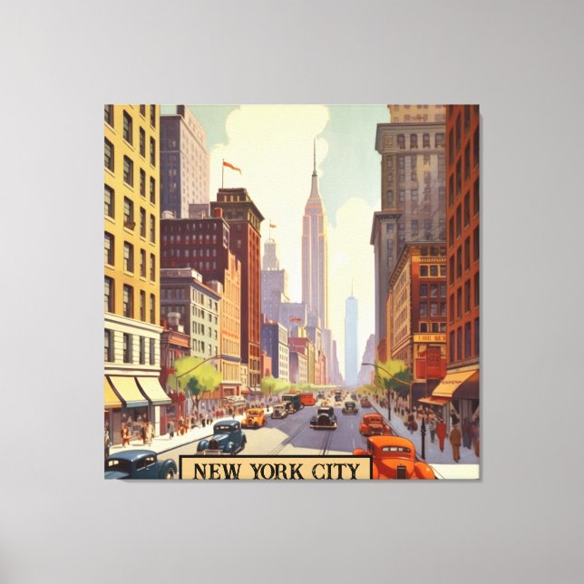 Vintage Travel Poster New York Leinwanddruck