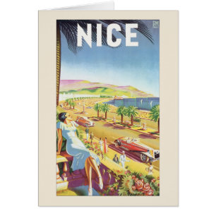 Vintage Travel Poster, Nizza, Frankreich, Côte d'A