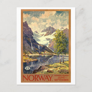 Vintage Travel Poster (Norwegen) Postkarte