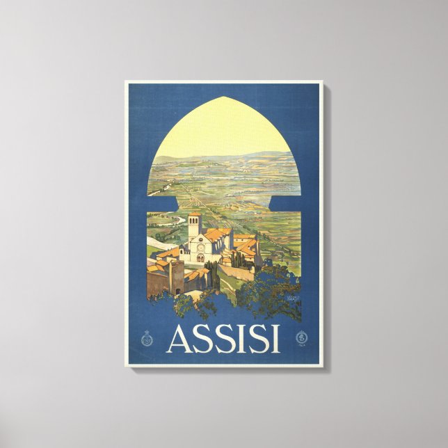 Vintage Travel Poster of Assisi, Italien Leinwanddruck (Vorderseite)