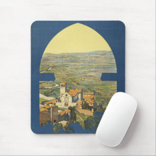 Vintage Travel Poster of Assisi, Italien Mousepad