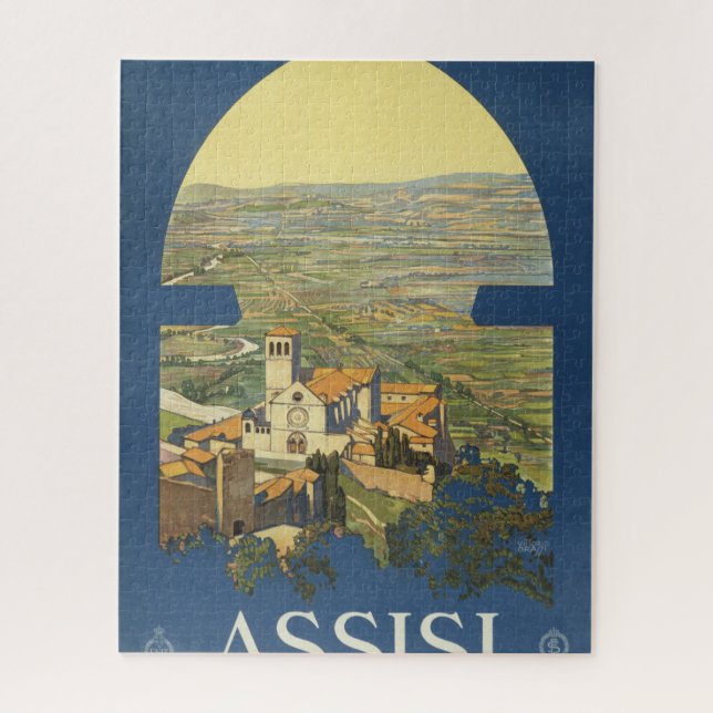 Vintage Travel Poster of Assisi, Italien Puzzle (Vertikal)