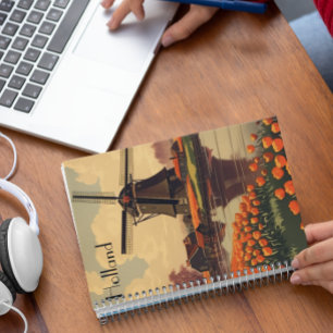 Vintage Travel Poster of Holland, benutzerdefinier Notizbuch