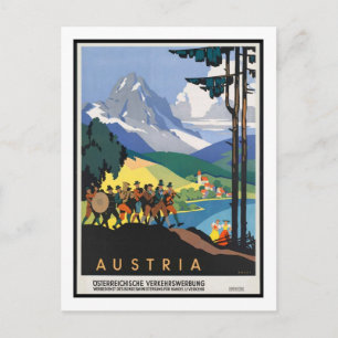 Vintage Travel Poster, Österreich Postkarte