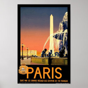 Vintage Travel Poster Paris Frankreich