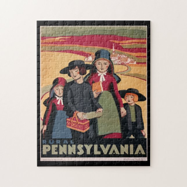 Vintage Travel Poster Pennsylvania Puzzle (Vertikal)