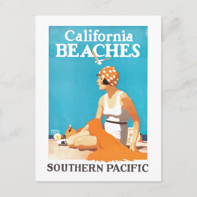 Vintage Travel Poster Postkarte (Vorderseite)