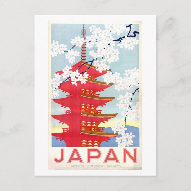 Vintage Travel Poster Postkarte (Vorderseite)