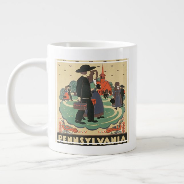 Vintage Travel Poster Promoting Pennsylvania Jumbo-Tasse (Links)