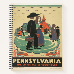 Vintage Travel Poster Promoting Pennsylvania Notizbuch