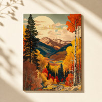 Vintage Travel Poster Rocky Mountains