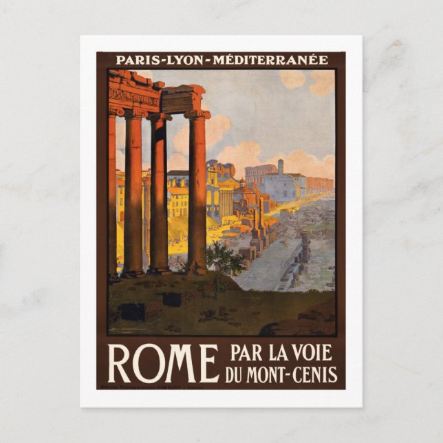 Vintage Travel Poster, Rom Postkarte (Vorderseite)