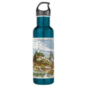 Vintage Travel Poster San Francisco Bay Fährschiff Edelstahlflasche