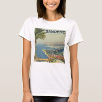 Vintage Travel Poster San Remo Von der Terrasse