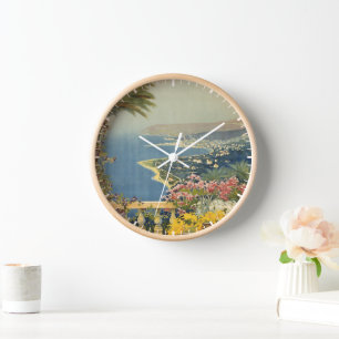 Vintage Travel Poster San Remo Von der Terrasse Uhr