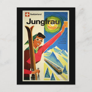 Vintage Travel Poster, Schweiz, Postkarte
