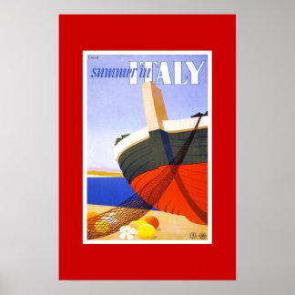 Vintage Travel Poster Summer in Italien